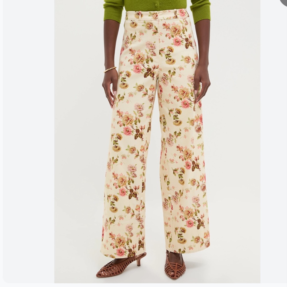 Tuckernuck Cream Floral Wide-Leg Pants